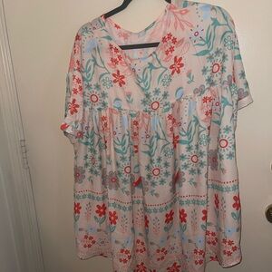 Super multi color cute top. 100% polyester. Worn once